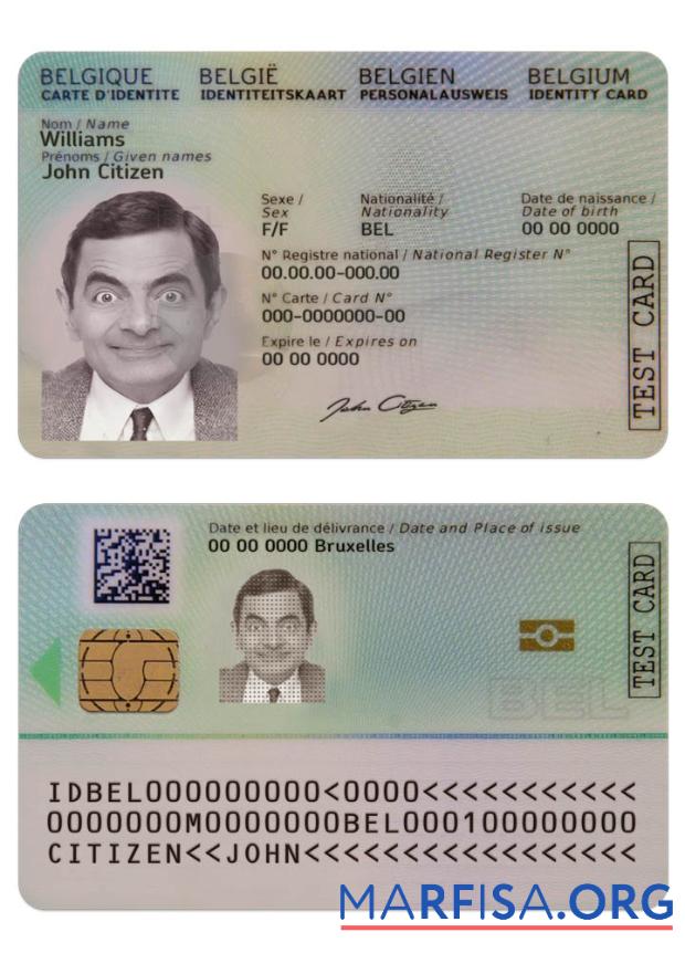 Printable Belgium ID 2020 Present download for verification